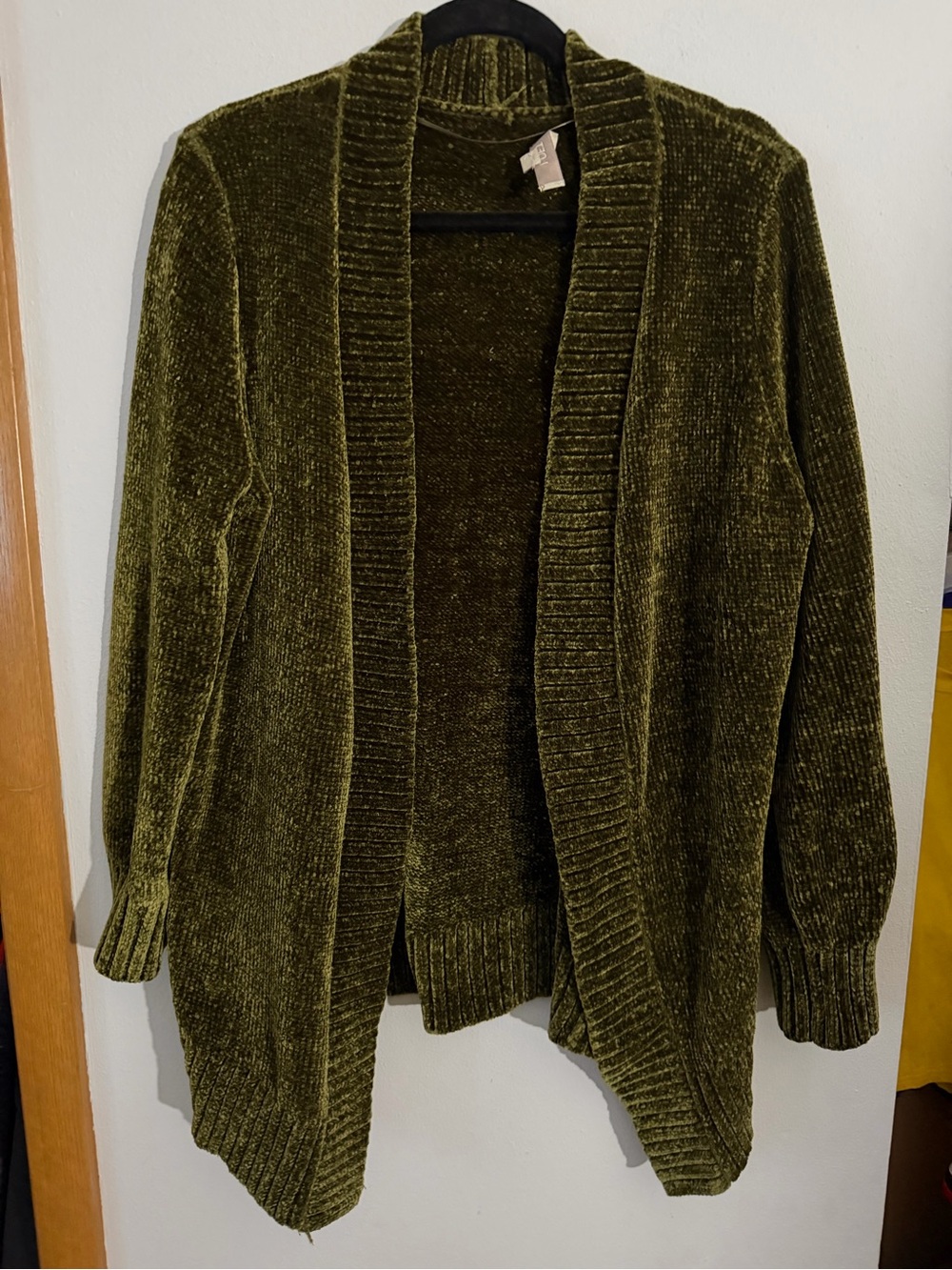 LOFT Olive Chenille Open Cardigan